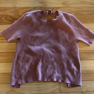 NWT Dynamite Open Back Cropped Knit Tee